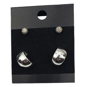 5/10 NWT 2 pair of silver tone earrings